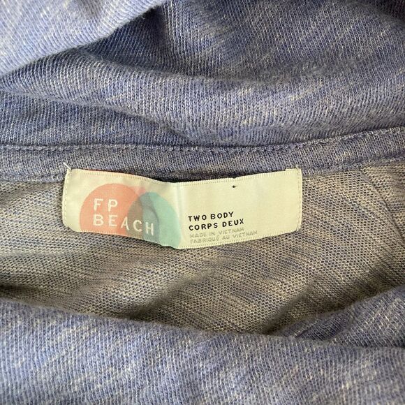 Free People FP Beach Cocoon Cowl Neck Pullover Purple Cotton Long Sleeve Top M/L - Picture 10 of 11